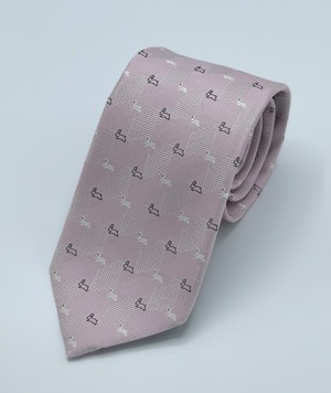 ウサギ柄ネクタイ　ピンク