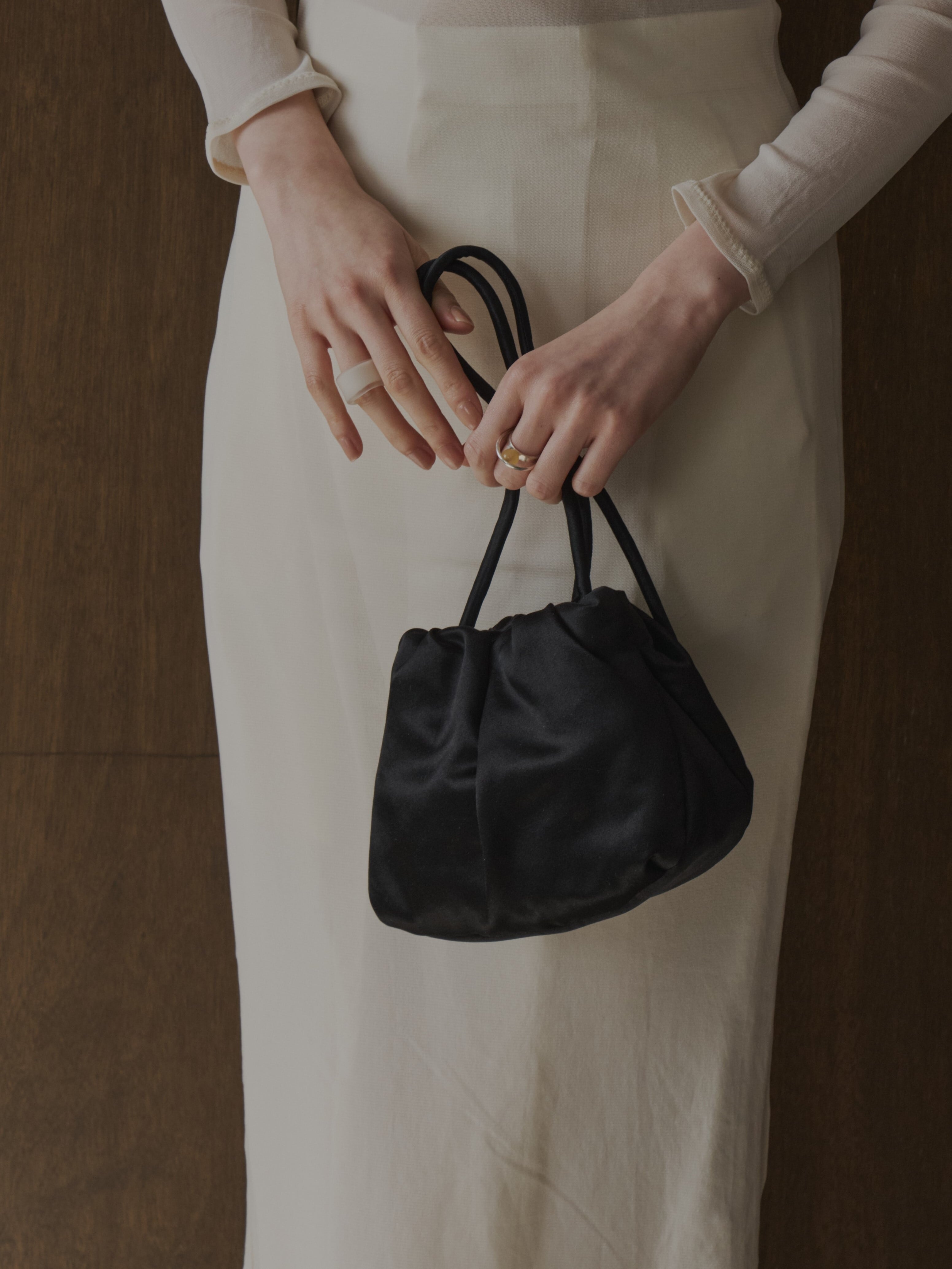Cotton Silk Satin Shoulder Bag / コットンシルクサテン ショルダー