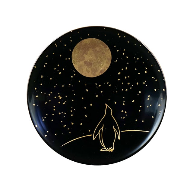 姫皿 月と南極ペンギン | 太陽漆器 オンラインショップ