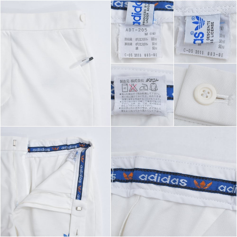 80s デサント社製 adidas アディダス トレフォイルロゴ 刺繍 テニス