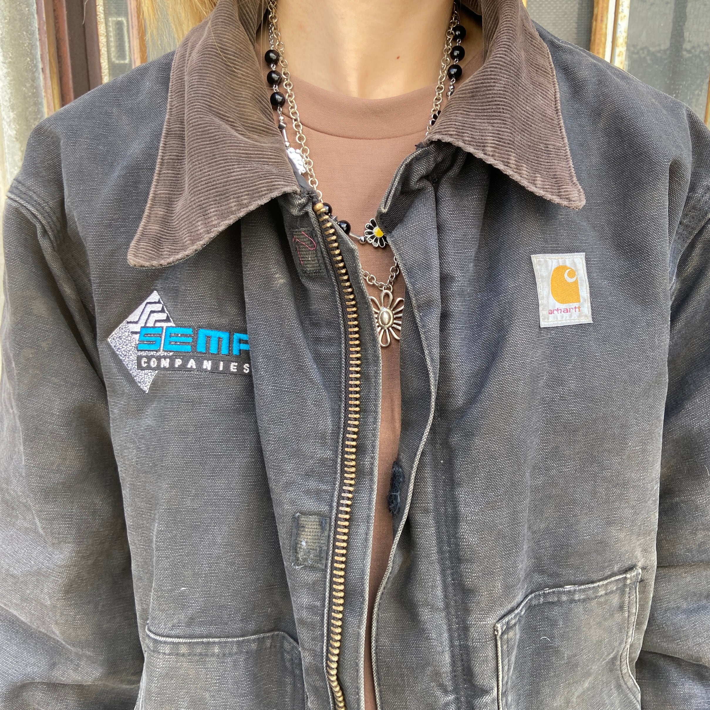 ビッグサイズ 90年代 USA製 Carhartt カーハート ワンポイント 企業 