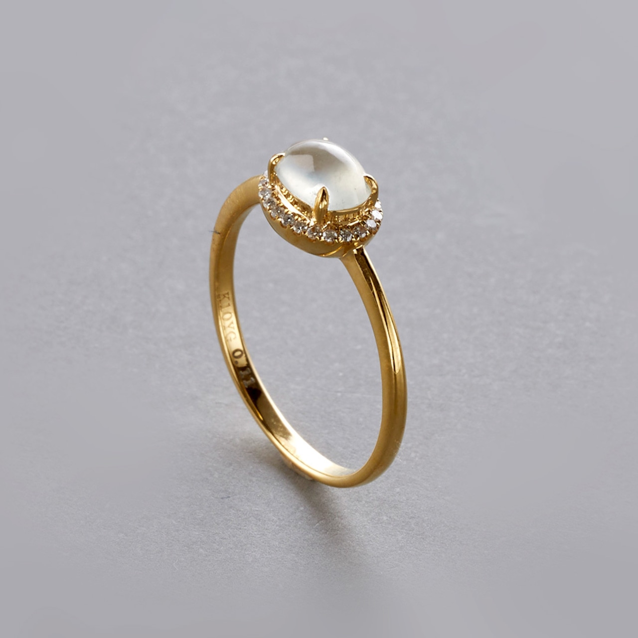 【13号】うっとりする美しさ K10YG 氷翡翠,ダイヤモンド リング A貨翡翠 jd_rg1856