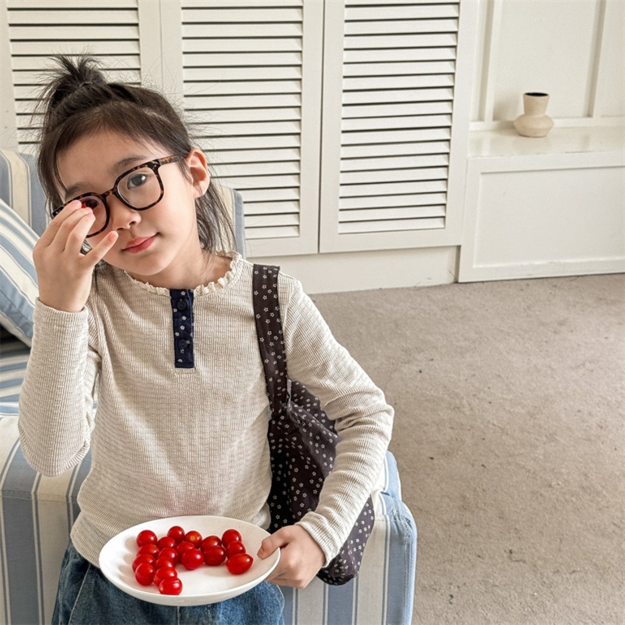 秋花柄レースフリルカシュクール3色