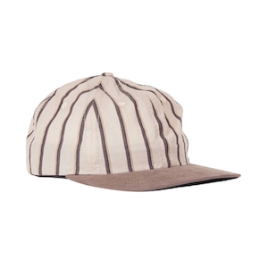 Lite Year Baseball Stripe/Tencel™ 6 panel cap Khaki/Brown