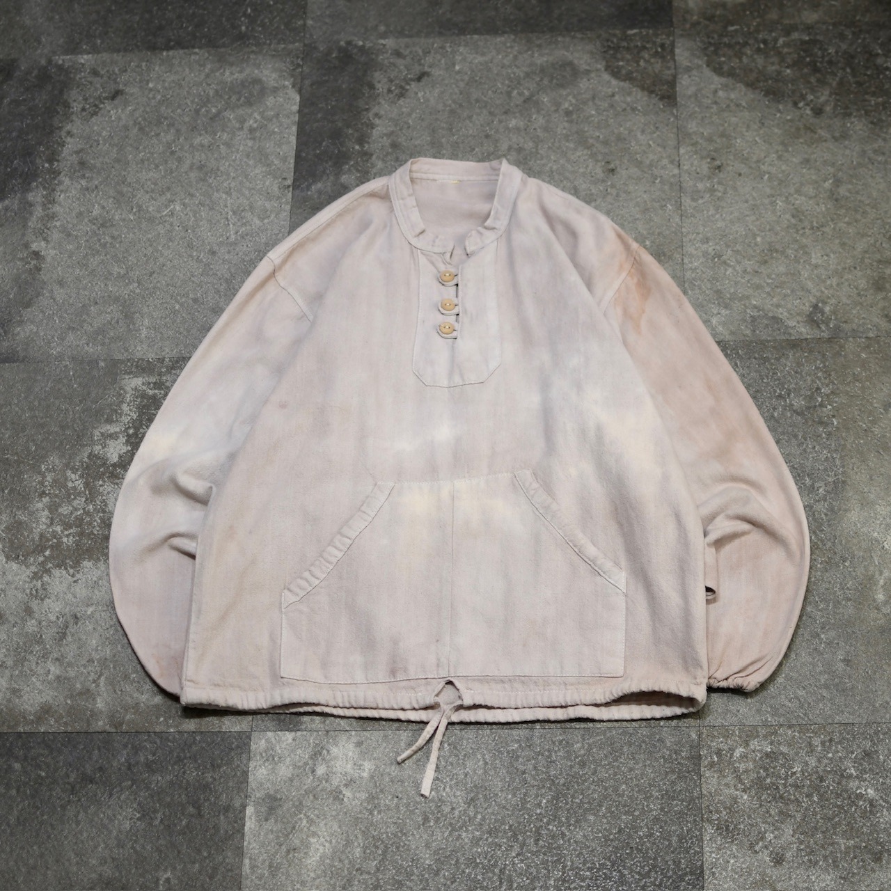 henry neck cotton pullover over dye