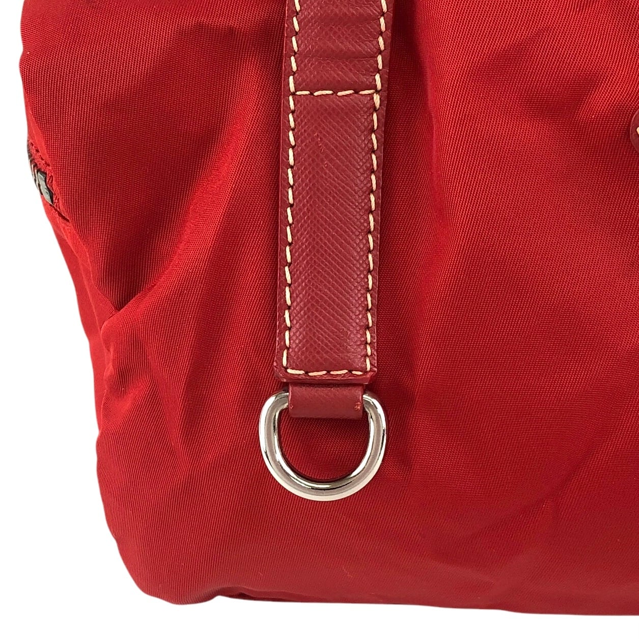 PRADA プラダ ハンドバッグ レッド トライアングルロゴ ナイロン ミニ