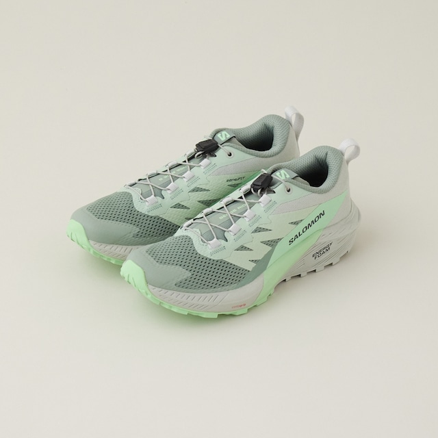 SALOMON(サロモン) SENSE RIDE 5  ウィメンズ - 女性用トレイルランニングシューズ Lily Pad / Metal / Green Ash