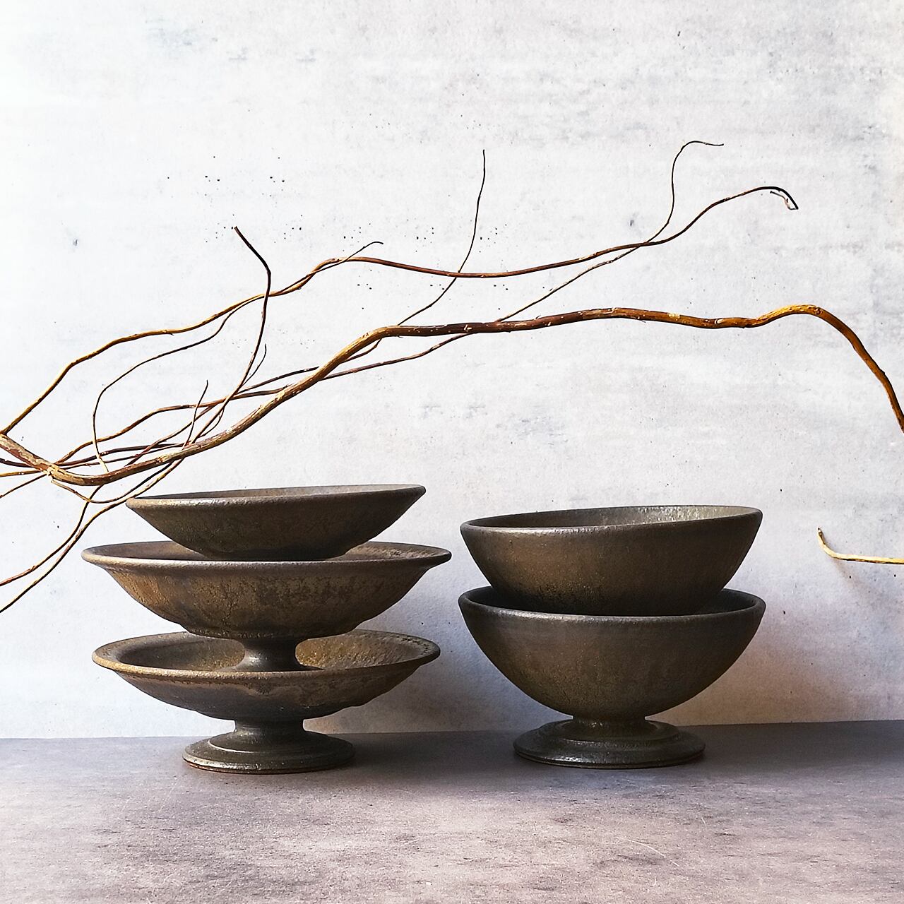 やちむん FUCLAY コンポート皿 脚付き皿 FUCLAY black コンポート