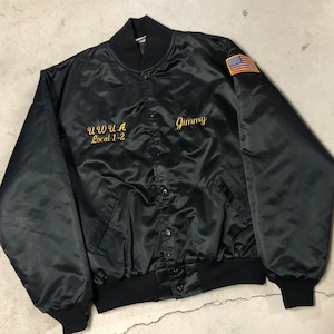1980s BIRDIE BLACK NYLON STUDIUM JACKET
