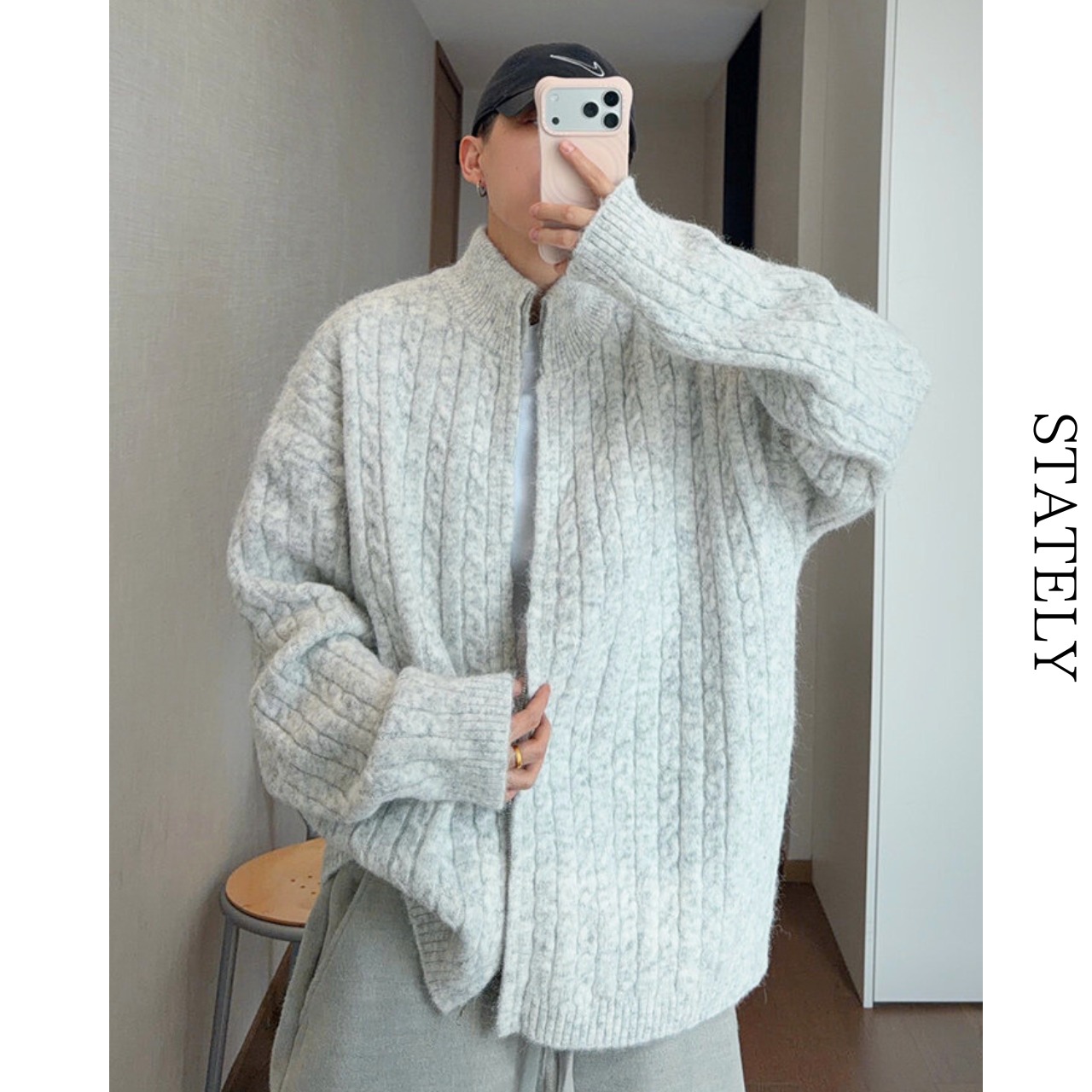 wool Zip Cable Knit ハーフジップ_O87・画像12