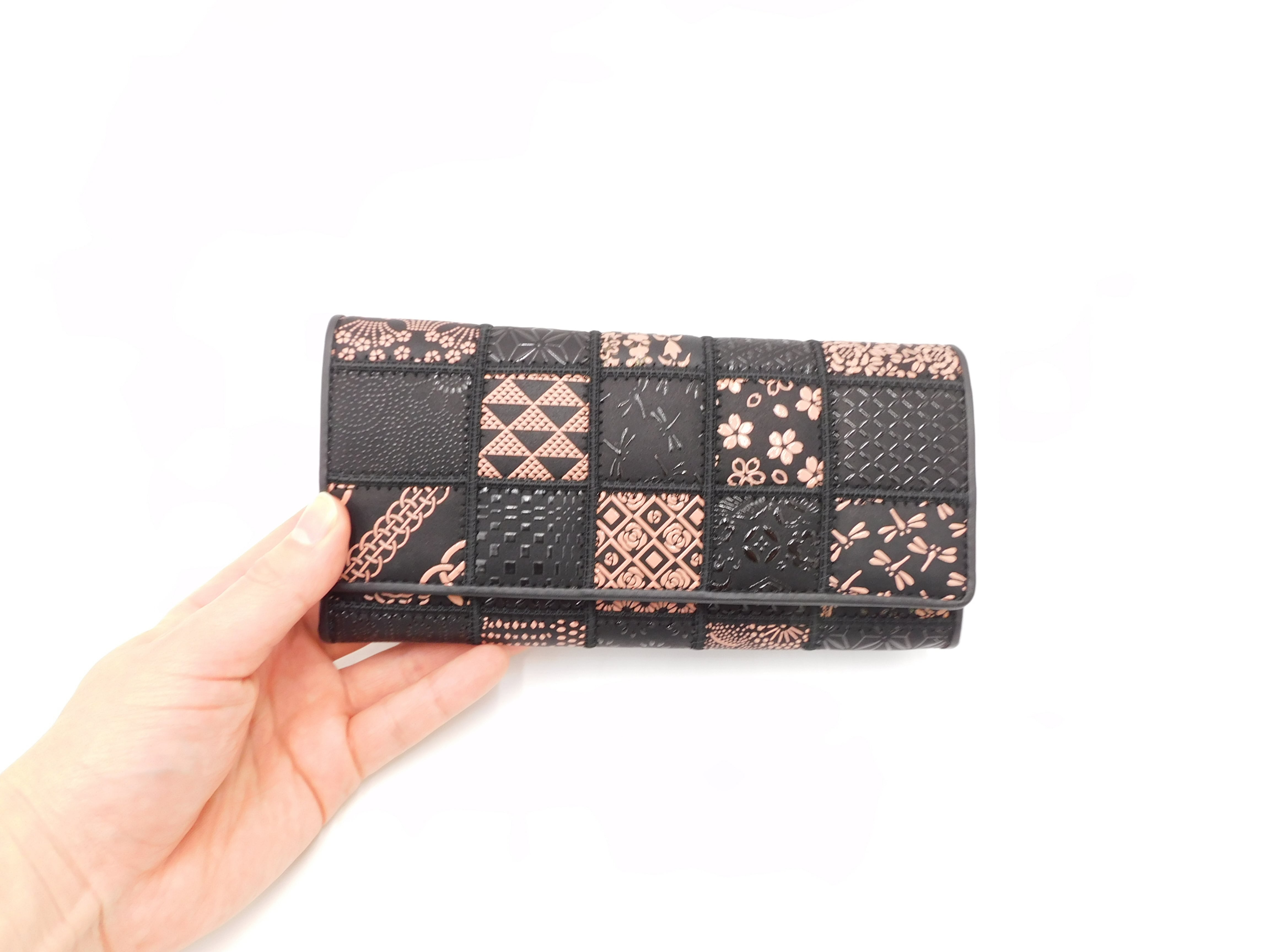 パッチワーク印傳 中L型長財布 ピンク | 浅草前川印傳｜公式オンライン