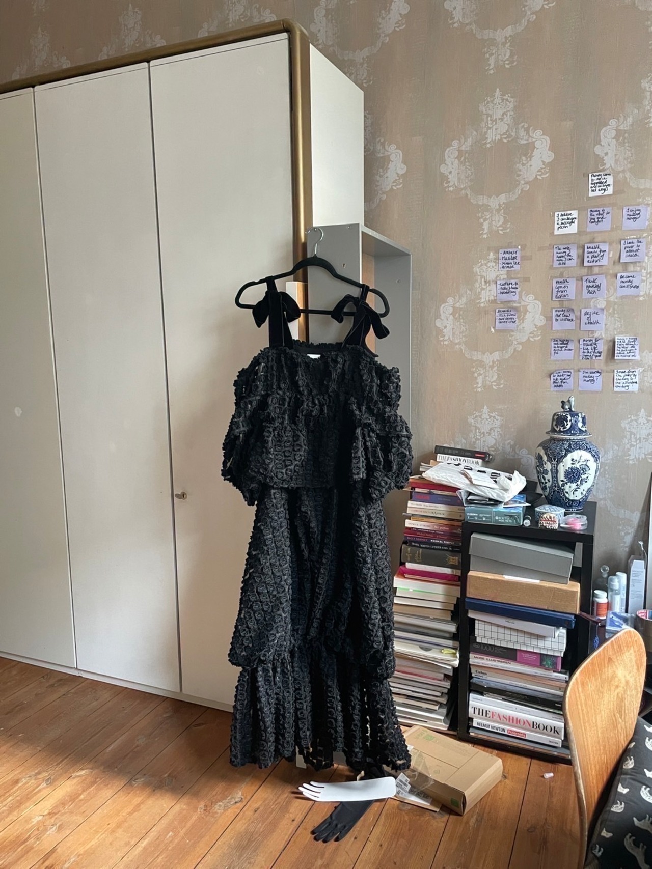 Organdie embroidery ribbon dress