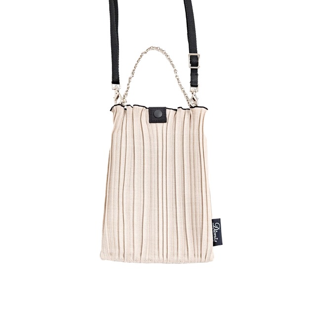 Ｄ：ＥＣＯ　ストレートプリーツ2WAYミニショルダー＆チャーム（ＤＥＣＯ－８８０＋ ＤＣＡ－８１７）#556ベージュ