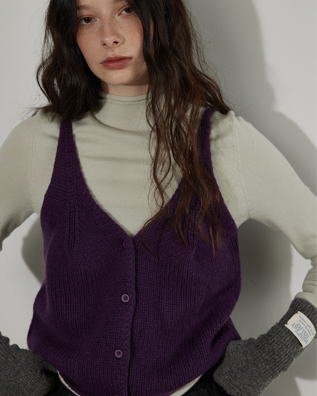 knit camisole vest(purple)