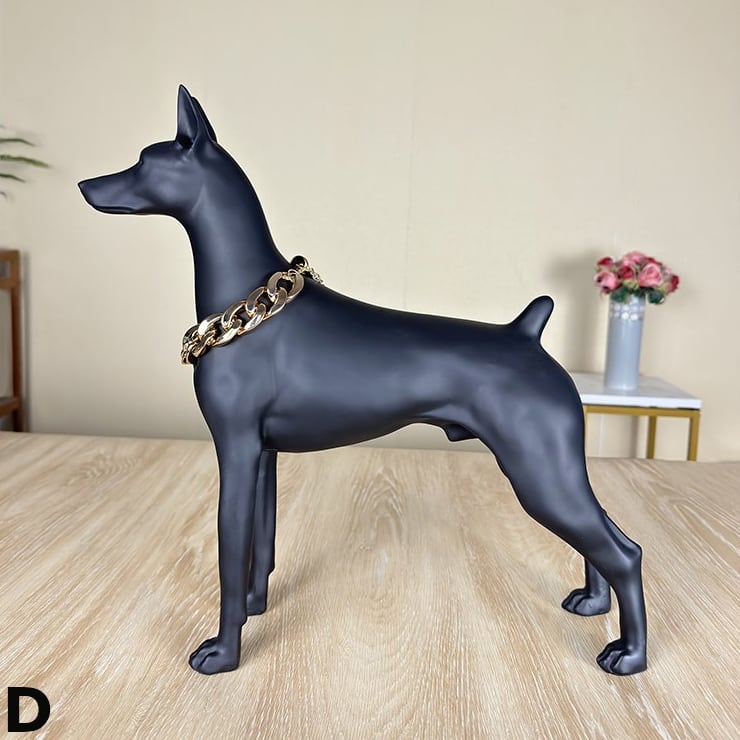 エレガントなドーベルマンのハンドメイドオブジェ Sサイズ | Russel