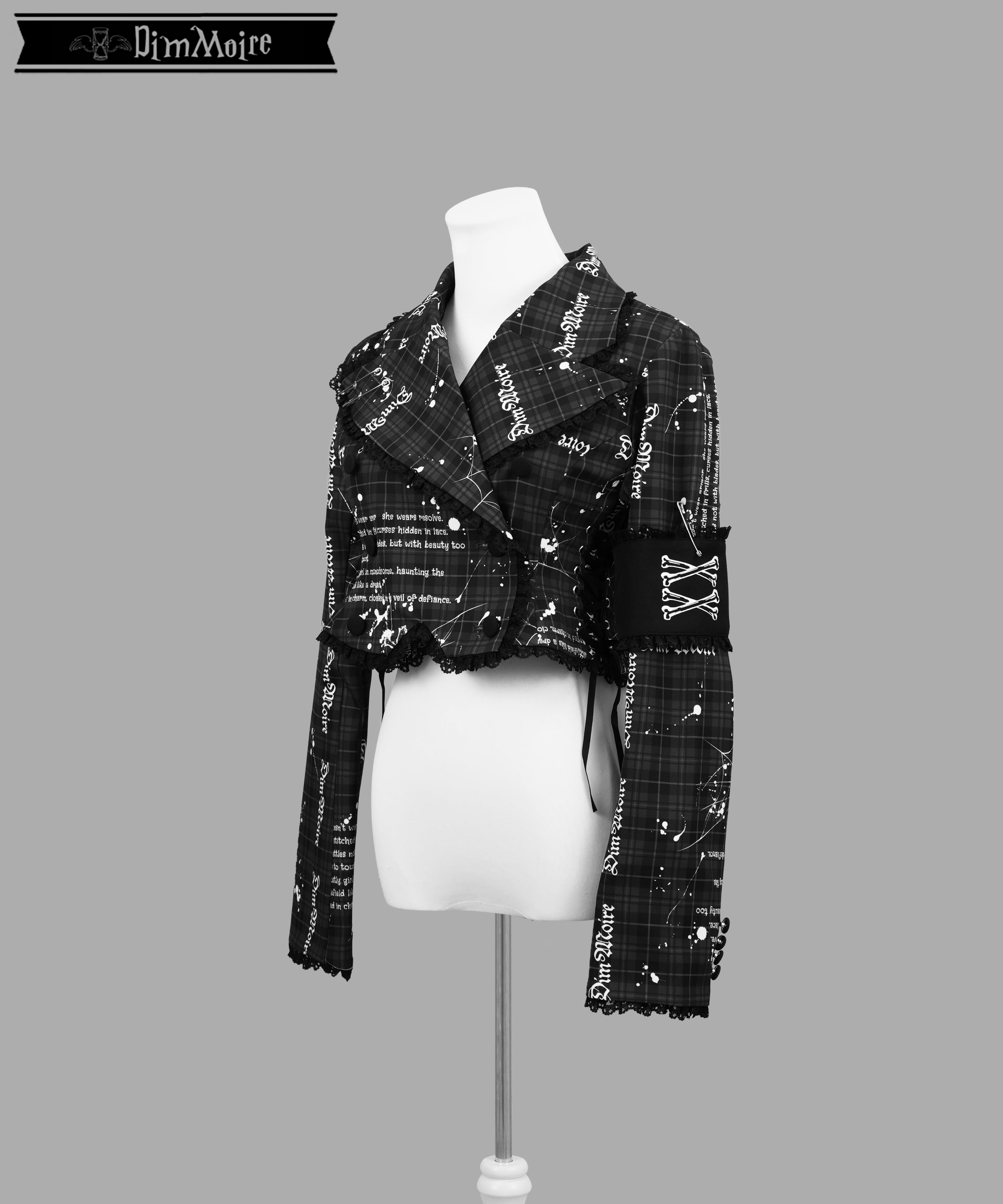 DimMoire 魅了のバックリボンジャケット ホワイト 魅了のバックリボンジャケット【Whiteチェック】 | DimMoire