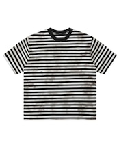 ダメージ加工ボーダー柄半袖Tシャツ S0588