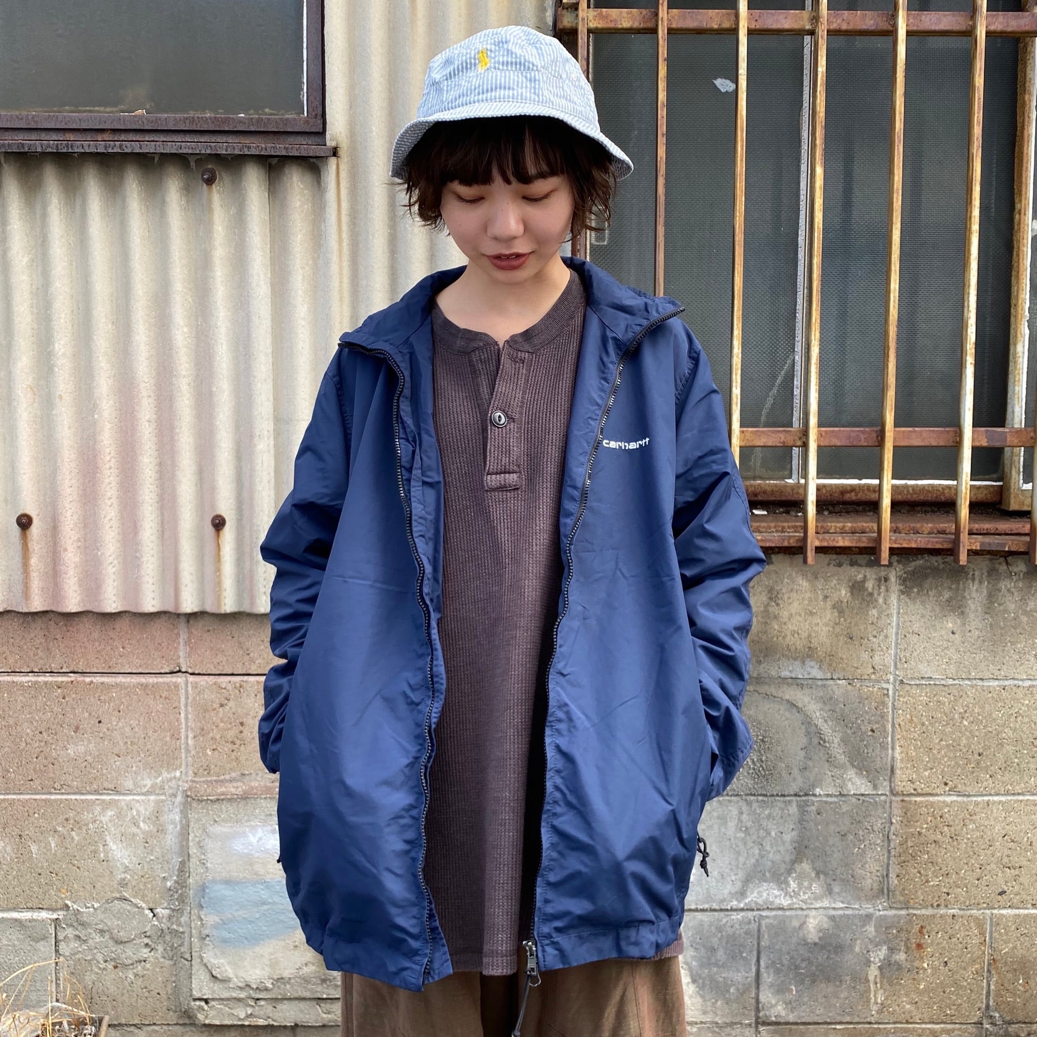 Carhartt カーハート ナイロンジャケット ウィンドブレーカー ネイビー ...