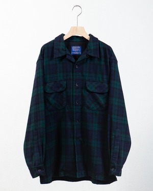 "PENDLETON" check wool shirt / COLOR:NAVY × GREEN