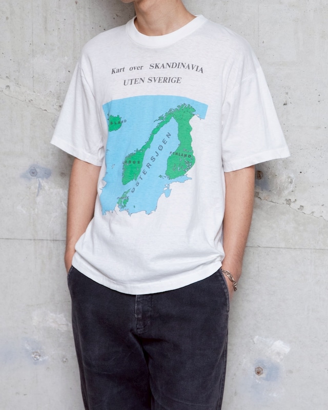 Scandinavia map printed T-shirt / Nordic humor graphic / Styled in NORWAY