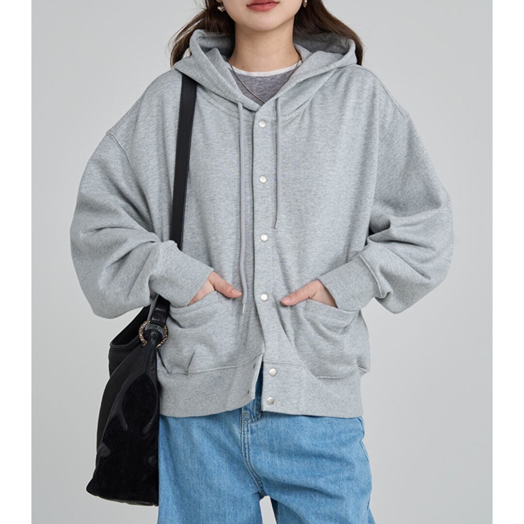 loose casual hooded sweatshirt