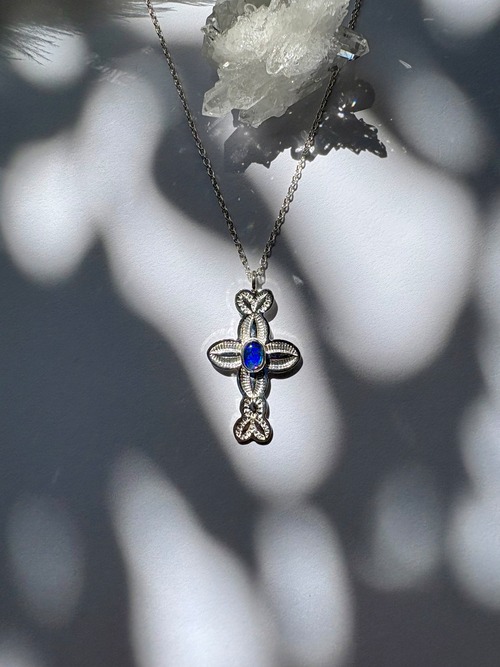 Australia Opal Cross Pendant Necklace