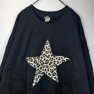 クルーネック　スウェット　トレーナー　オーバーサイズ　ヒョウ柄