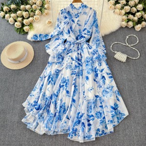 レディース スカート ワンピース ロングスカート ロング 長袖 ボウタイ スリム Aライン フェミニン シフォン ウエストマーク ウエストリボン ハイウエスト 薄手 かわいい 大人可愛い きれいめ シンプル カジュアル 上品 おしゃれ レトロ ルーズ 個性的 エレガント モダン 主役級 存在感 とろみ感 ラブリー キュート 都会的 ロマンティック ナチュラル 花柄 フラワー 春 デート お出かけ イベント レストラン 女子会 休日 婚活 コーデ 美脚 脚長 モテ 清楚 トレンド M L XL 2XL ゆる