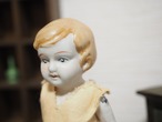 古い日本製ビスクドール 山城柳平商店 薄オレンジ服 画像6