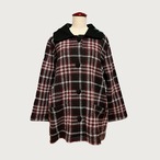 ビッグカラー レトロ調 ハーフコート｜赤チェック｜サムネイル1