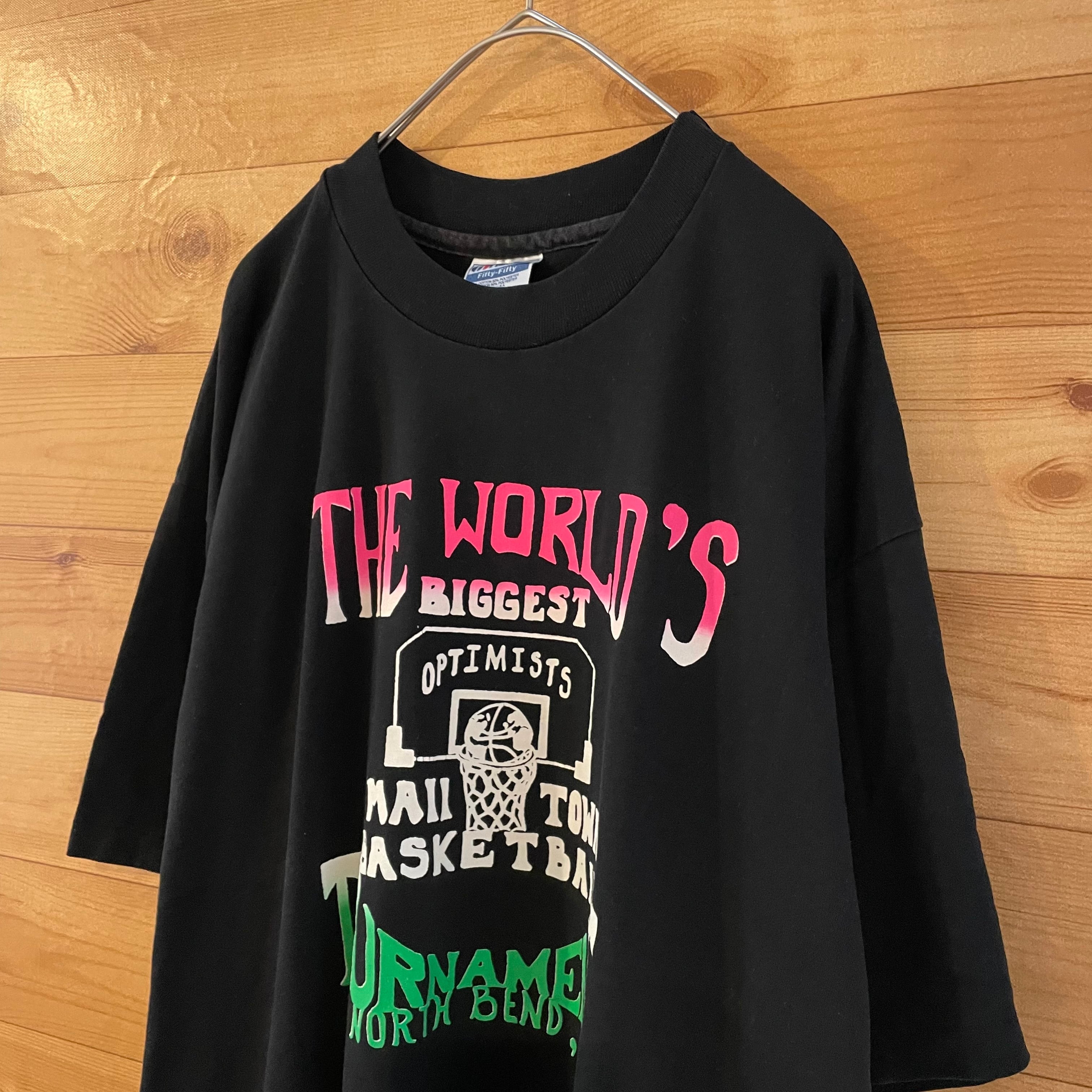 Haness USA製 青タグ バスケットボール プリントTシャツ