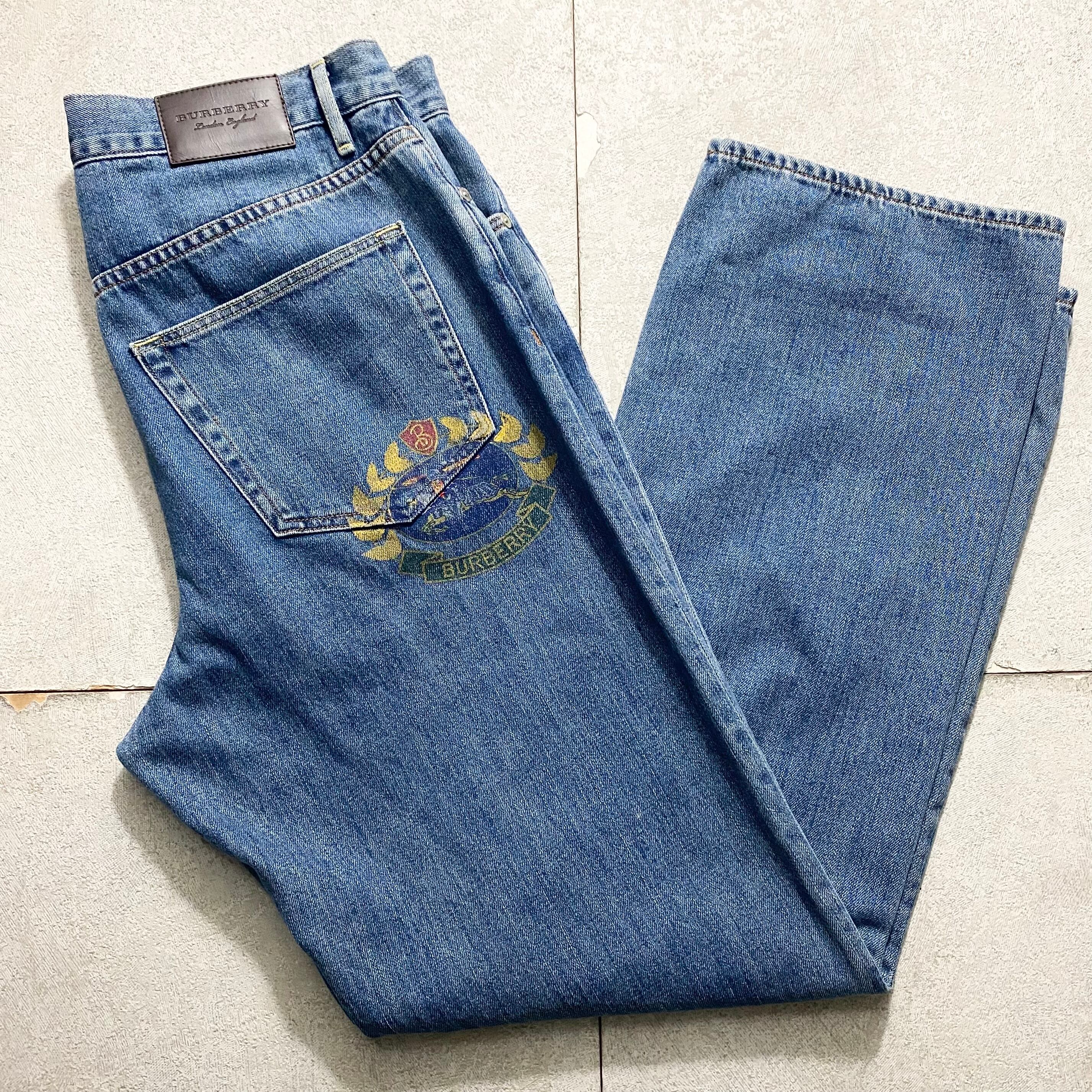 BURBERRY LONDON ENGLAND logo print denim pants | NOIR ONLINE