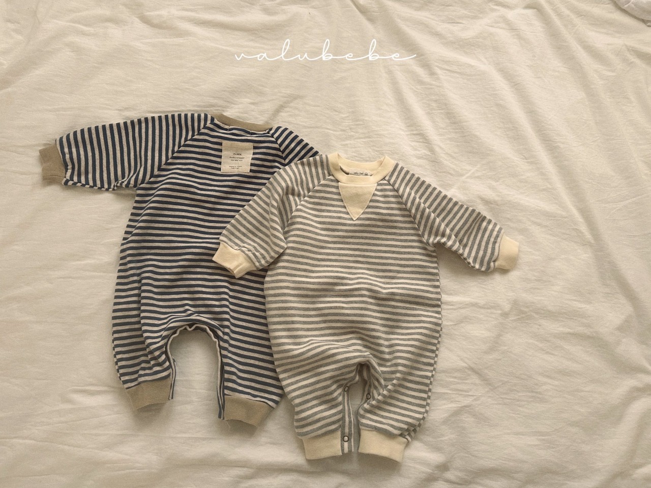 【valu bebe】バイカラーボーダースウェットスーツ ブルー 60~80cm 240839 - 13