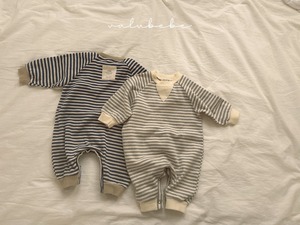 【valu bebe】バイカラーボーダースウェットスーツ ブルー 60~80cm 240839