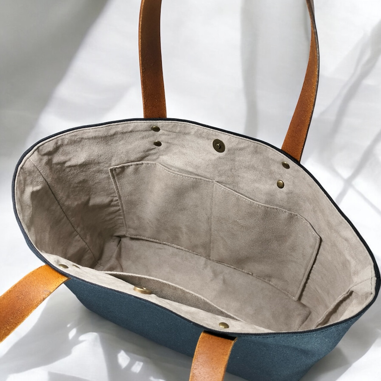 受注製作 倉敷帆布8号×ヌメ革 トートバッグ | chab craft 受注製作 倉敷帆布8号×ヌメ革 トートバッグ | chab craft