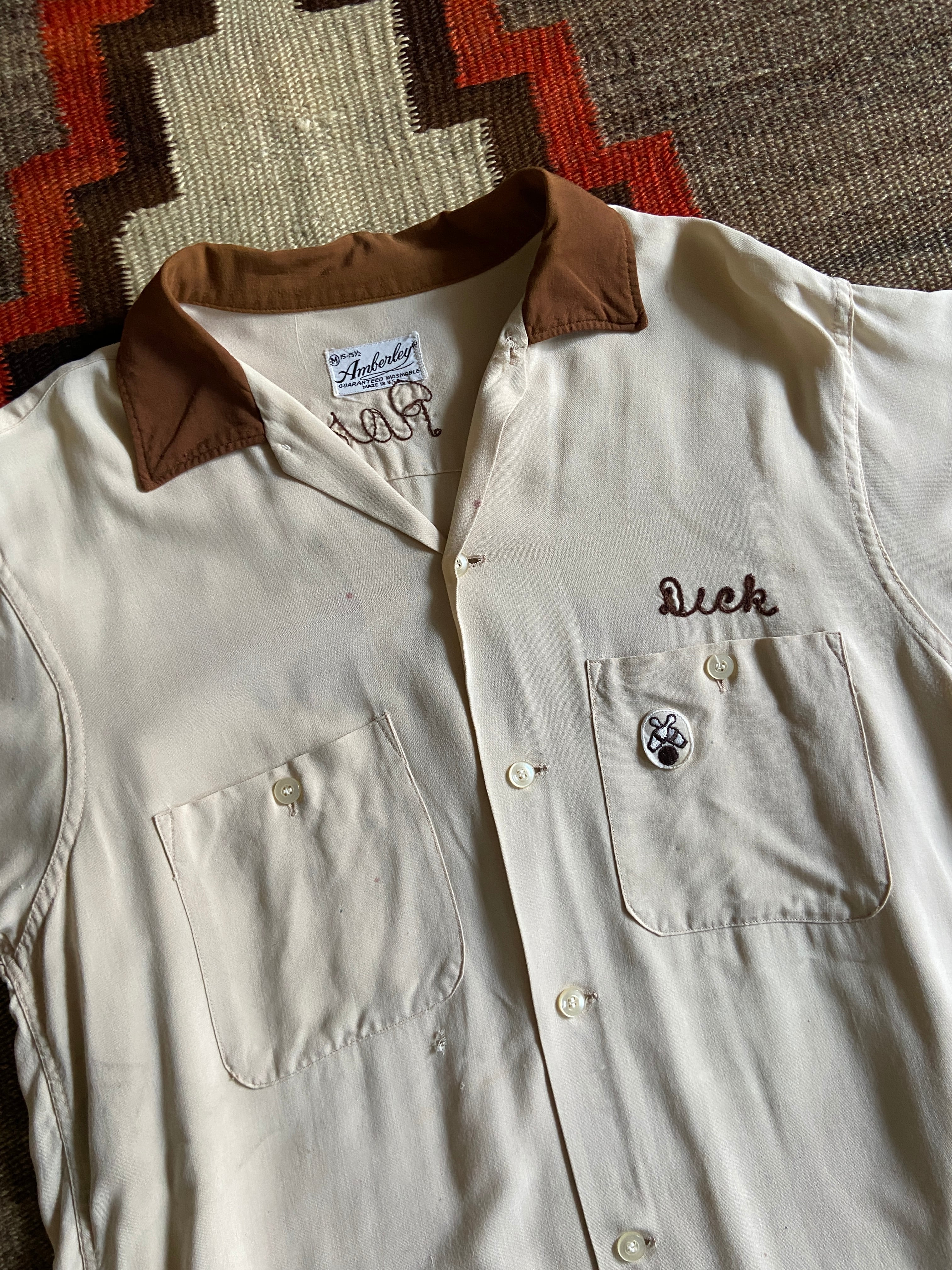1950年代 Amberley ボウリングシャツ ヴィンテージ レーヨンシャツ 1950-60年代 ヴィンテージ レーヨン ボウリングシャツ 1950-60s