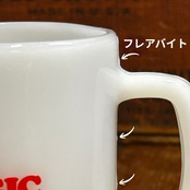 Fire-King スヌーピー モーニングアレルギー Morning Allergy 犬小屋 ミルクガラスマグ 60s 70s USA