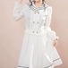 【2点セット】セーラーカラーダブルボタンピンタックブラウス＋フレアスカート ・78860
