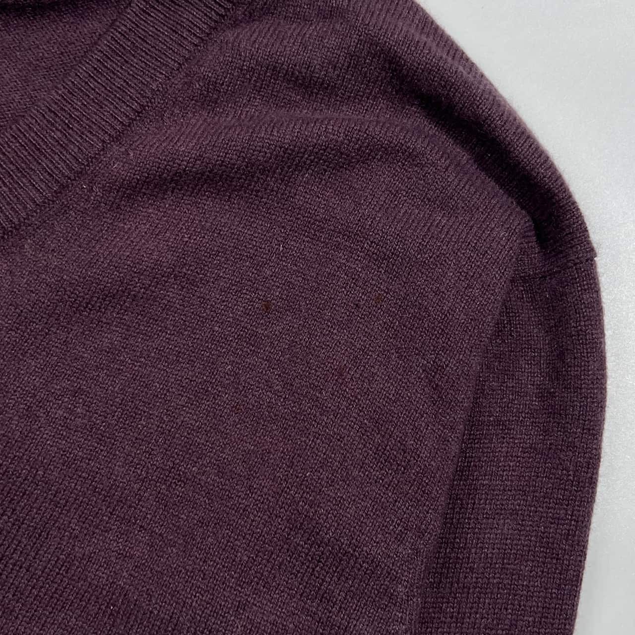 カシミヤ100% Shakehand シェイクハンド Vネック ニット セーター M/パープル メンズ