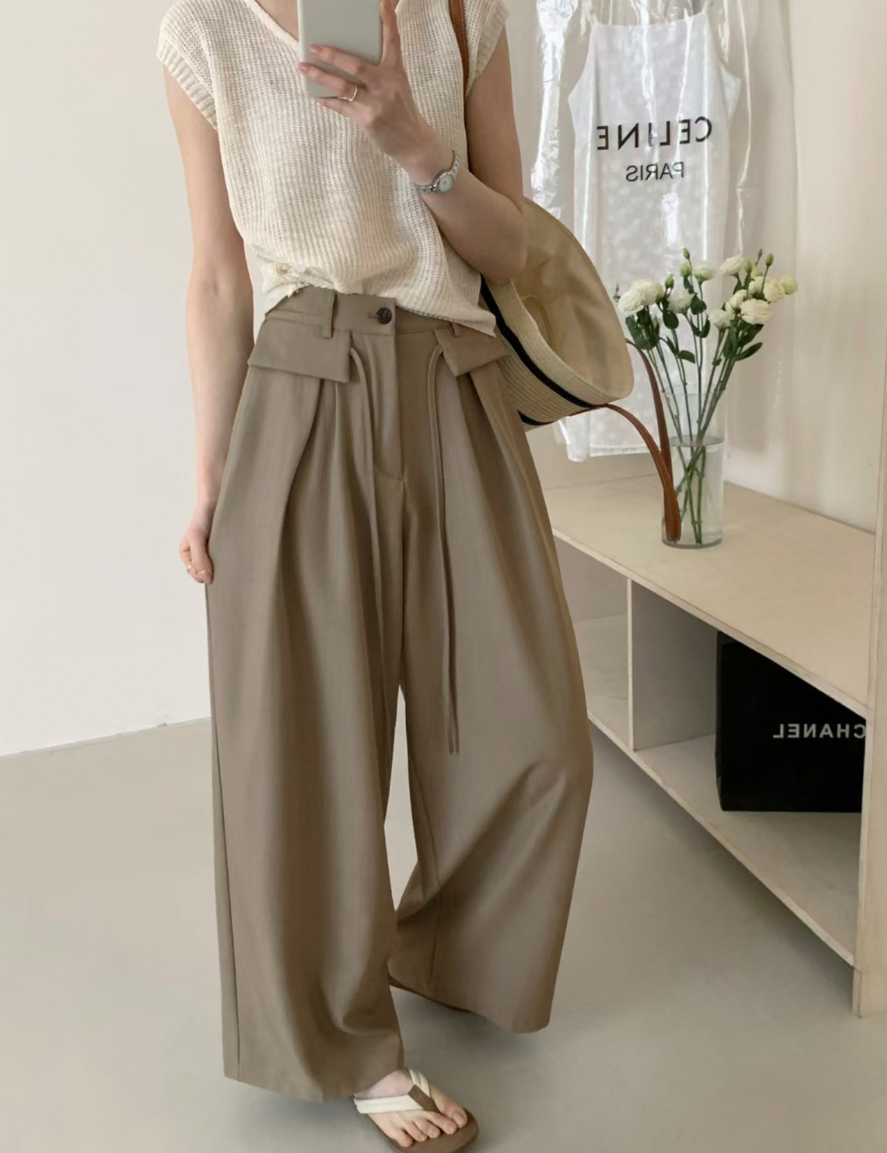 【新作5％OFF・3日間】2Pocket Pin-tuck Wide Slacks_3colors
