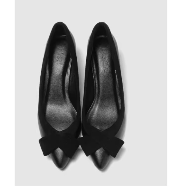 black ribbon-detail pumps（2type）＜s1873＞