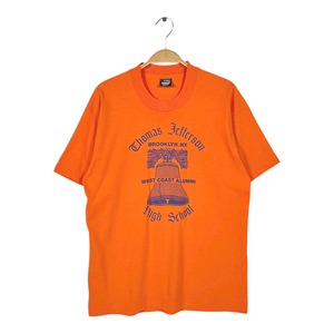 80s 90s リバティーベル USA製 ヴィンテージ Tシャツ オールドイングリッシュ 自由の鐘 オレンジ シングルステッチ スクリーンスターズ サイズL 古着 BZ0569