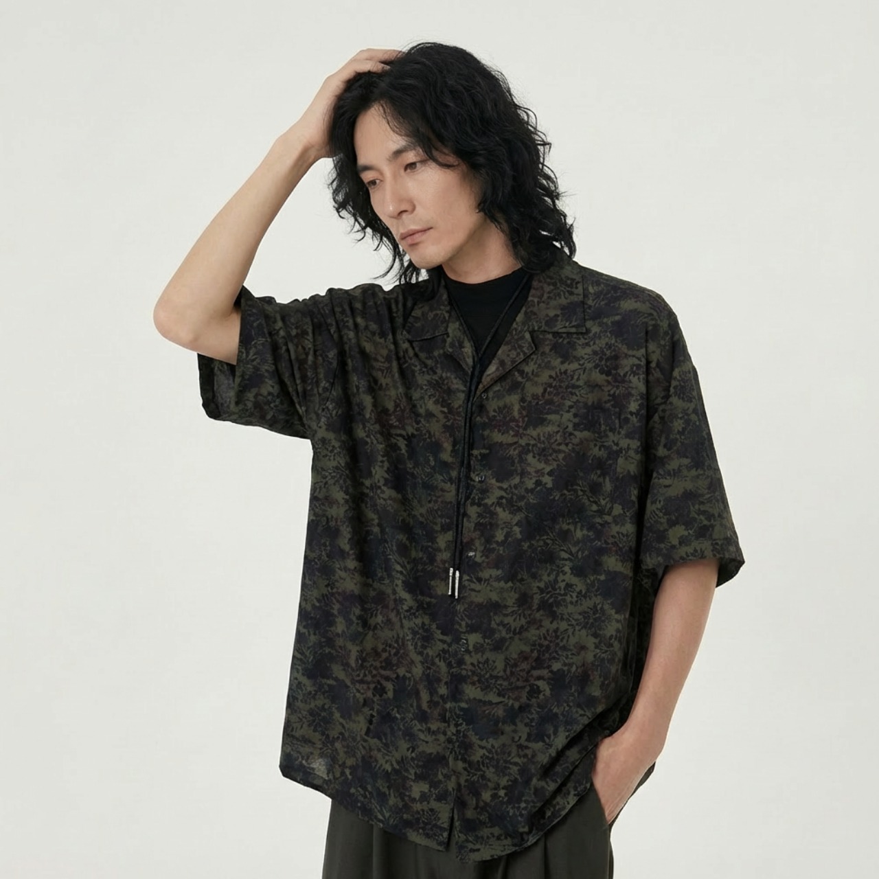 テクスチャード・オープンカラーシャツ　 TB1813・画像2