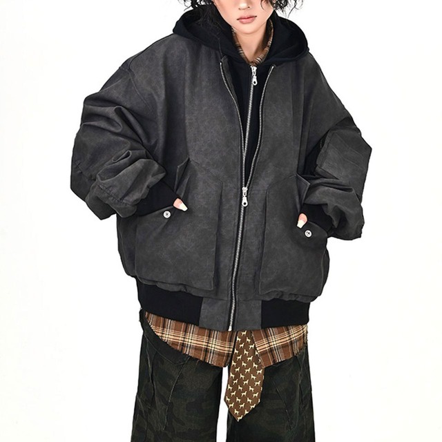 フードレイヤードミリタリーブルゾン 2col R01120