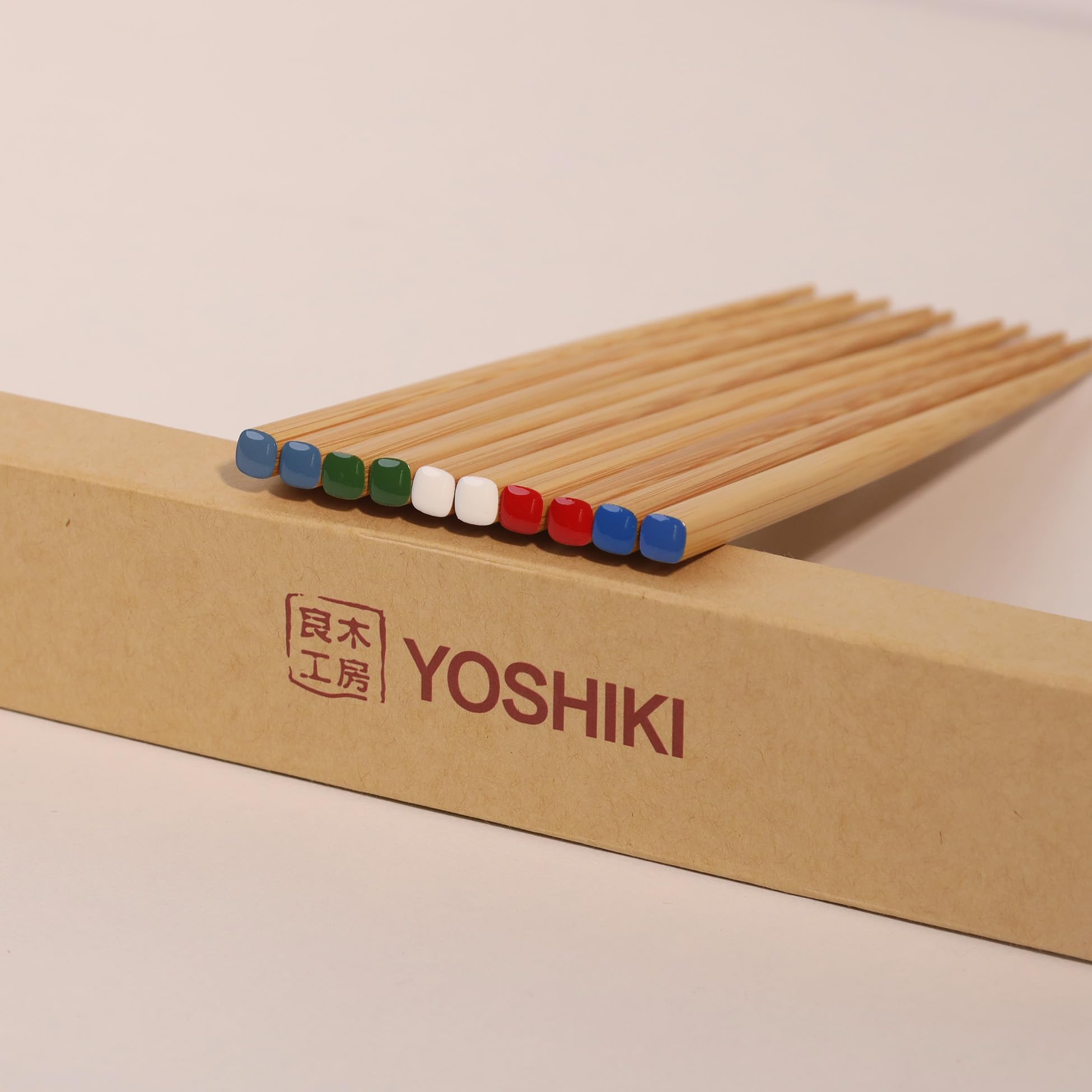 【人気】良木工房(YOSHIKI) 箸 食洗機対応 竹製 箸セット 5膳入 箱入り 5色 おしゃれ 22.5㎝ 持ちやすい 来客用 業務用 色鉛筆 発想 SDGs エコ素材 YK-BC5N