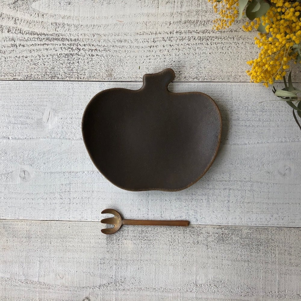 サビ釉 りんご皿 大