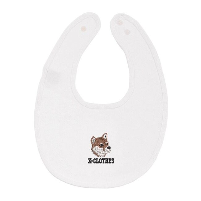 リアル 犬 猫 ワンポイント 刺繍 ベイビー ビブ 10.0オンス スウェット