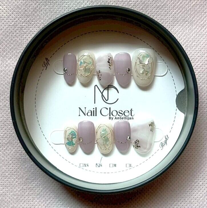 ラベンダーシェルエレガンス|premium ネイルチップ