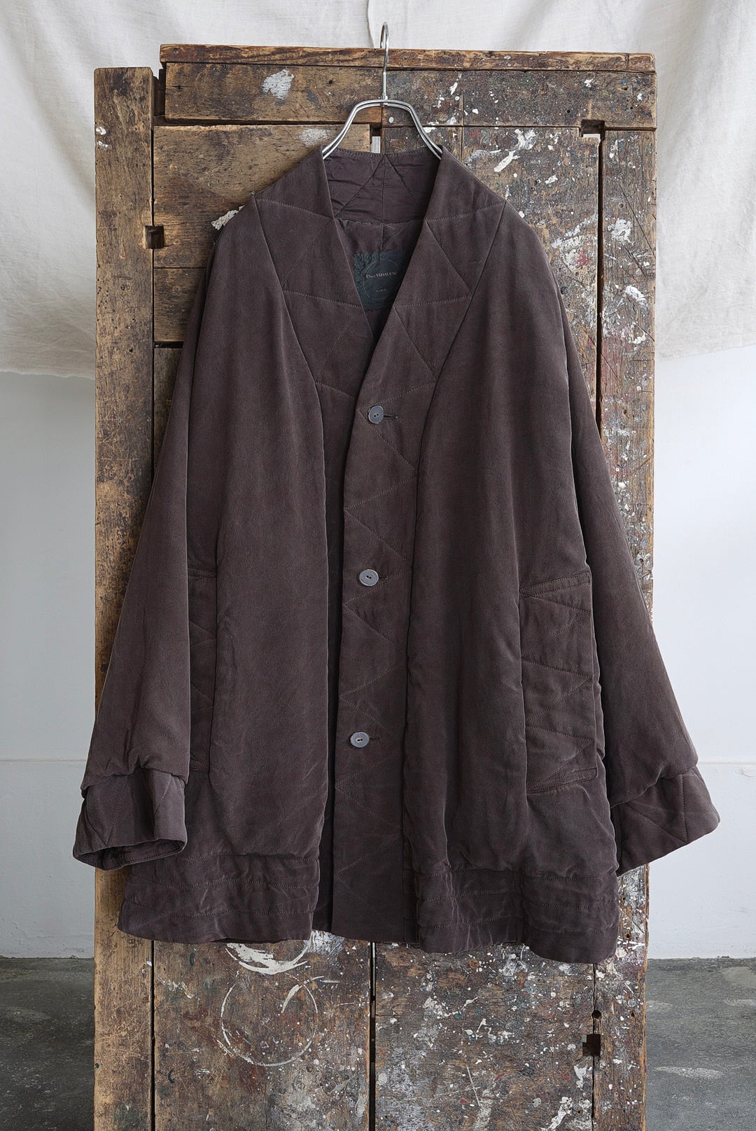 chez vidalenc シルクコート CHEZ VIDALENC - SILK COAT PUFFY / DARK BROWN | Brownie