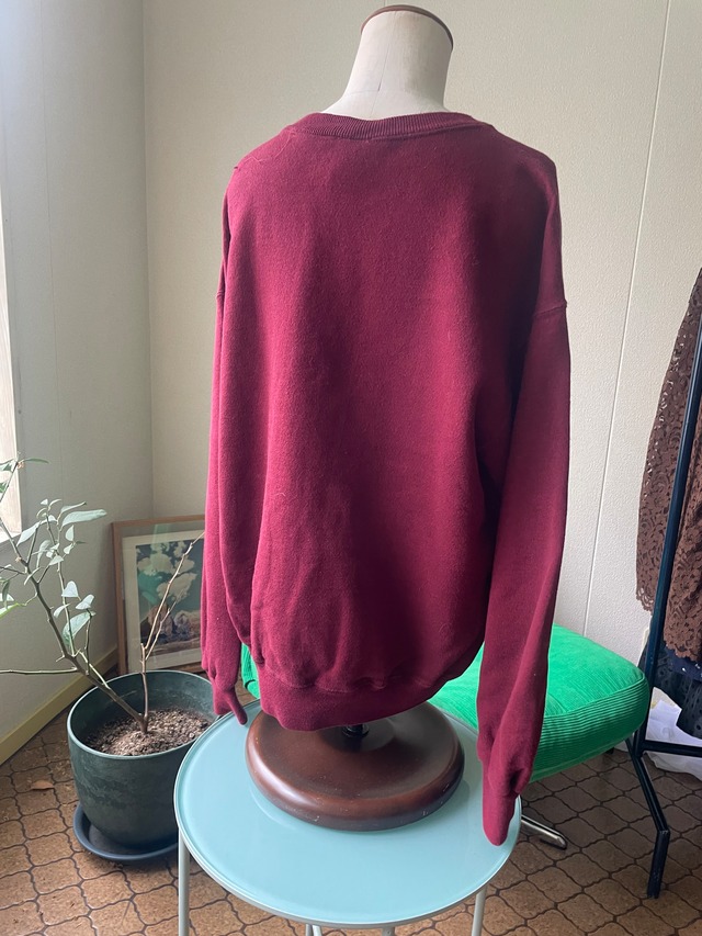 80s-90s MADE IN USA Solid Sweatshirt / Burgundy